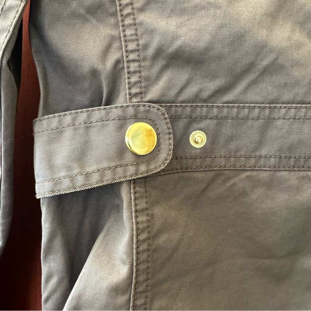 J. Crew Utility Jacket Green Size XXS Brass Hardware Pockets Wax Cotton 100% - Picture 3 of 10